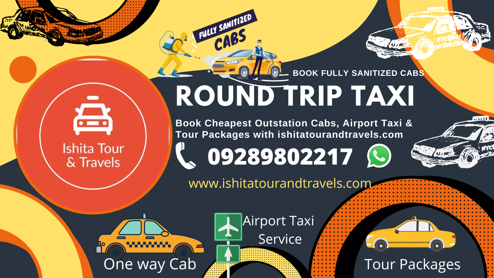 Book Outstation Round Trip Cab in Your City with Ishita Tour & Travels. The Best & Economical One Way Intercity Taxi Services India.